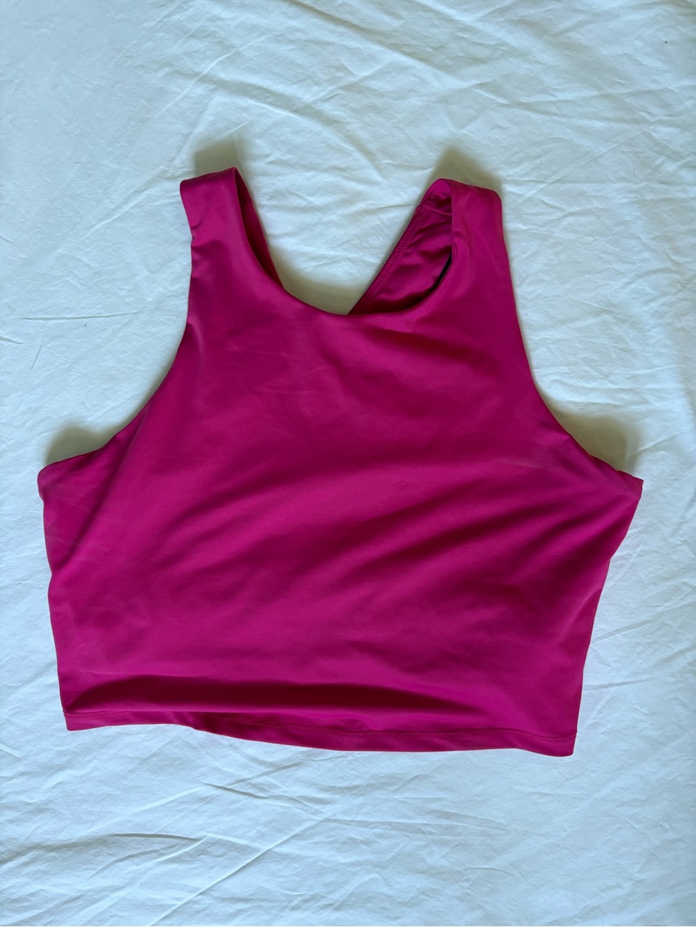 Kyodan Women’s Built-In Bra Cropped Athletic Tank Pink L